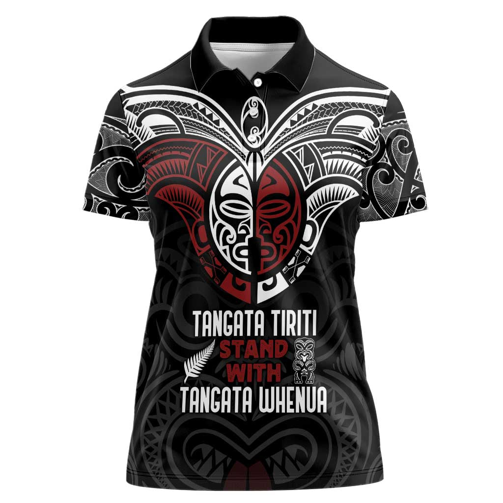 Maori Hongi Toitu Te Tiriti Women Polo Shirt Tangata Tiriti Stand With Tangata Whenua