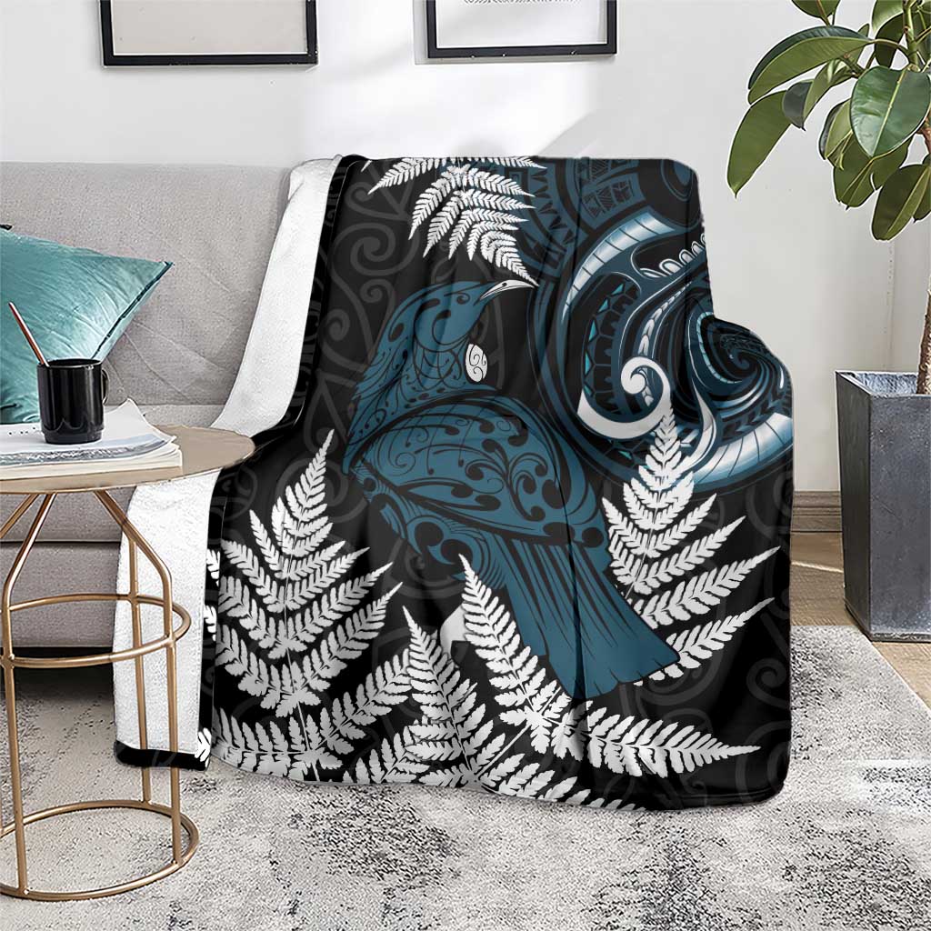 New Zealand Tui Bird Blanket Maori Kowhaiwhai