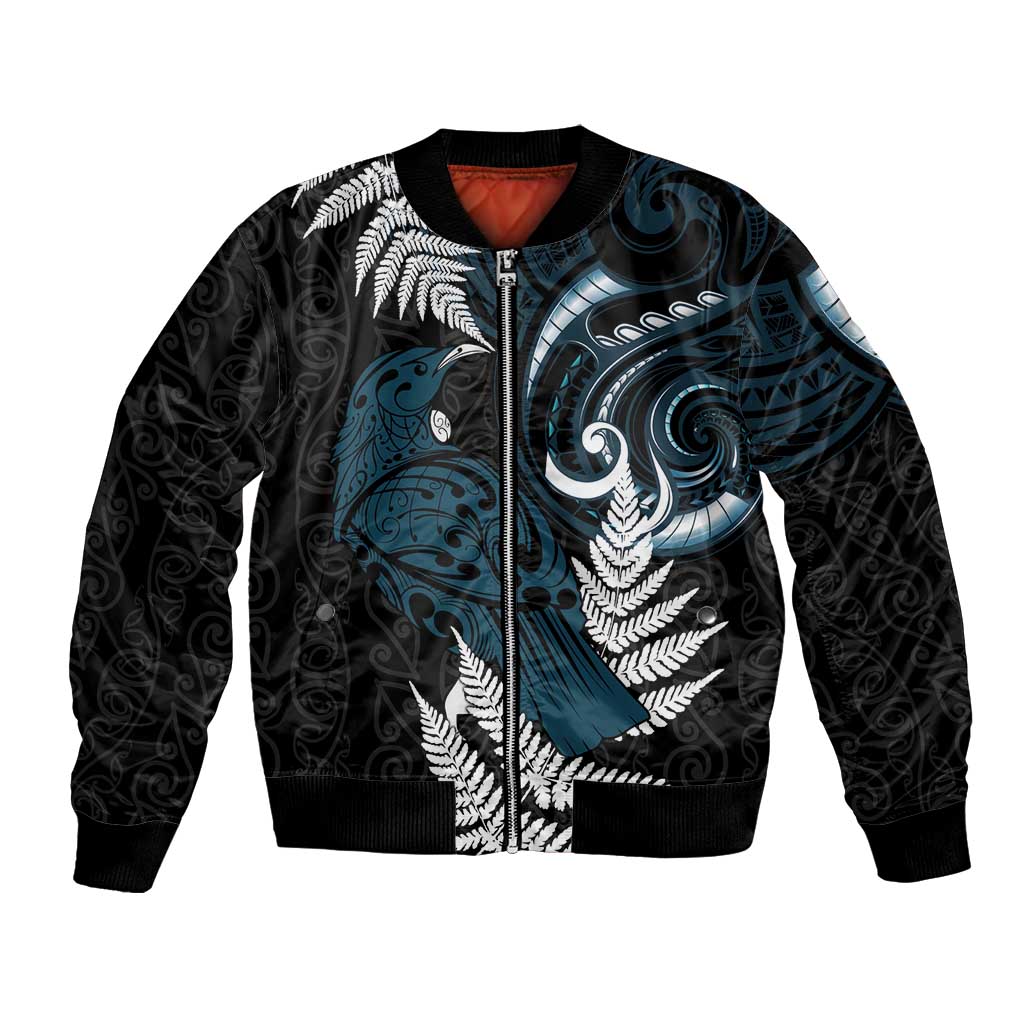 New Zealand Tui Bird Bomber Jacket Maori Kowhaiwhai