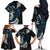 New Zealand Tui Bird Family Matching Off The Shoulder Long Sleeve Dress and Hawaiian Shirt Maori Kowhaiwhai