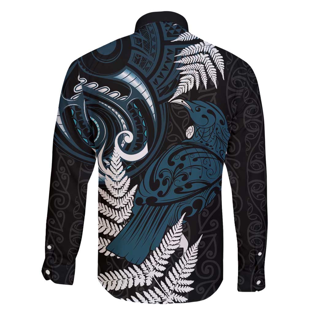 New Zealand Tui Bird Family Matching Puletasi and Hawaiian Shirt Maori Kowhaiwhai