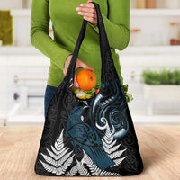New Zealand Tui Bird Grocery Bag Maori Kowhaiwhai
