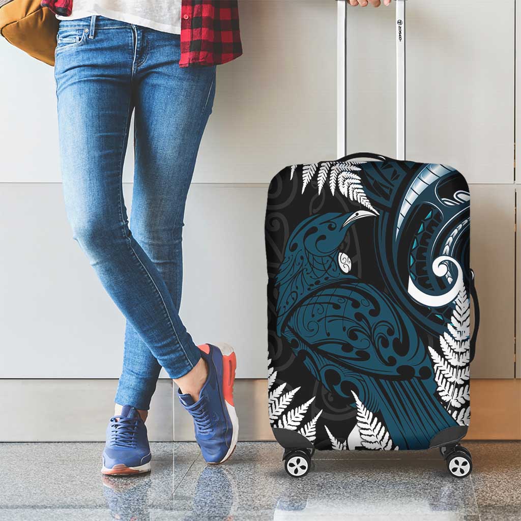 New Zealand Tui Bird Luggage Cover Maori Kowhaiwhai