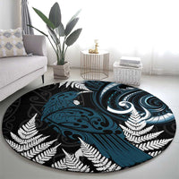 New Zealand Tui Bird Round Carpet Maori Kowhaiwhai