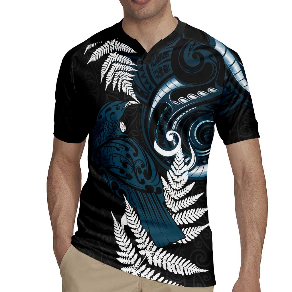 New Zealand Tui Bird Rugby Jersey Maori Kowhaiwhai