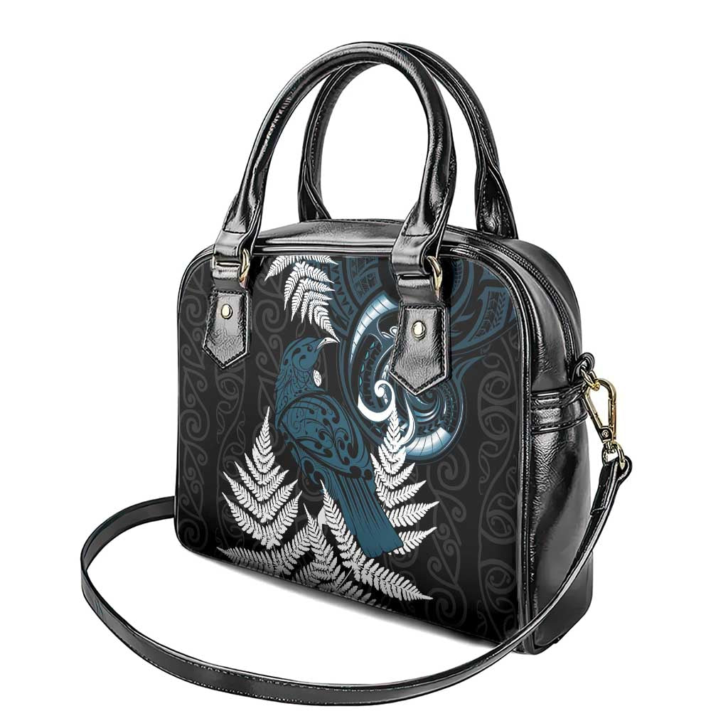 New Zealand Tui Bird Shoulder Handbag Maori Kowhaiwhai