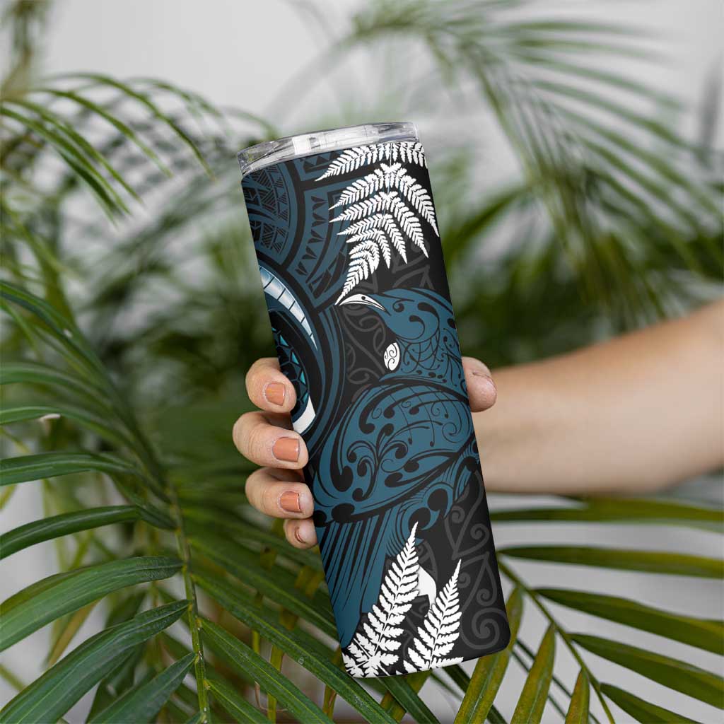 New Zealand Tui Bird Skinny Tumbler Maori Kowhaiwhai LT7 - Polynesian Pride