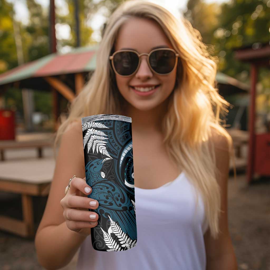 New Zealand Tui Bird Skinny Tumbler Maori Kowhaiwhai LT7 - Polynesian Pride