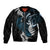 New Zealand Tui Bird Sleeve Zip Bomber Jacket Maori Kowhaiwhai