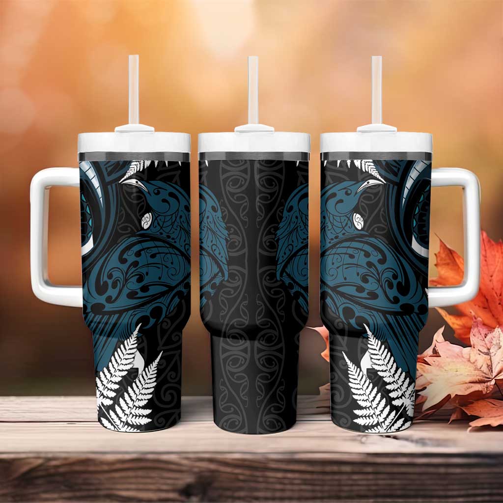 New Zealand Tui Bird Tumbler With Handle Maori Kowhaiwhai