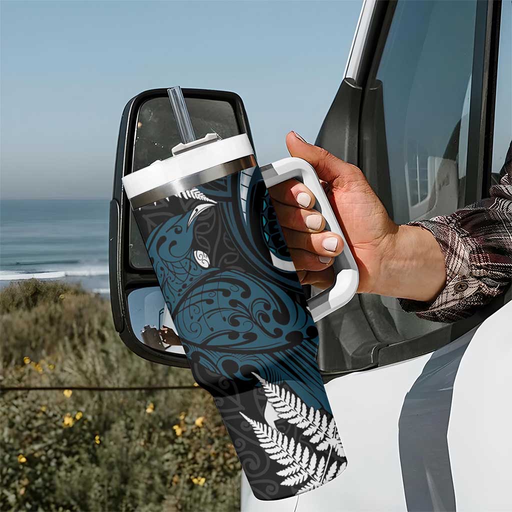 New Zealand Tui Bird Tumbler With Handle Maori Kowhaiwhai