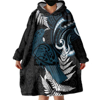 New Zealand Tui Bird Wearable Blanket Hoodie Maori Kowhaiwhai