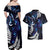 New Zealand Maori Matariki Couples Matching Off Shoulder Maxi Dress and Hawaiian Shirt Tui Bird Galaxy