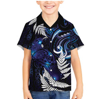 New Zealand Maori Matariki Family Matching Mermaid Dress and Hawaiian Shirt Tui Bird Galaxy