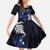 New Zealand Maori Matariki Family Matching Off The Shoulder Long Sleeve Dress and Hawaiian Shirt Tui Bird Galaxy