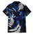 New Zealand Maori Matariki Family Matching Off The Shoulder Long Sleeve Dress and Hawaiian Shirt Tui Bird Galaxy