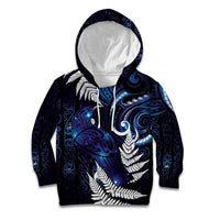 New Zealand Maori Matariki Kid Hoodie Tui Bird Galaxy