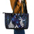 New Zealand Maori Matariki Leather Tote Bag Tui Bird Galaxy