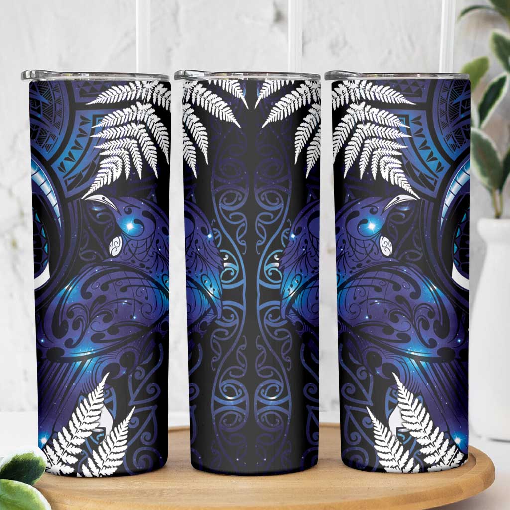 New Zealand Maori Matariki Skinny Tumbler Tui Bird Galaxy
