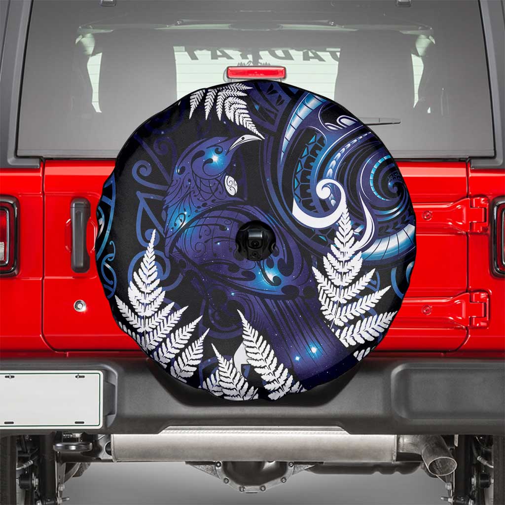 New Zealand Maori Matariki Spare Tire Cover Tui Bird Galaxy