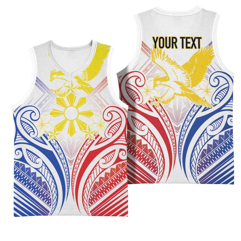 Philippines Tribal Sun Personalized Basketball Jersey Hunting Eagle