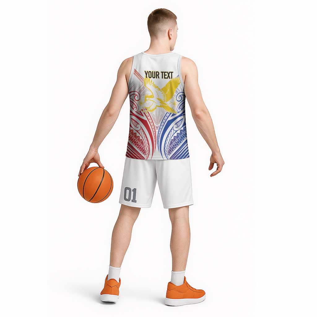 Philippines Tribal Sun Personalized Basketball Jersey Hunting Eagle