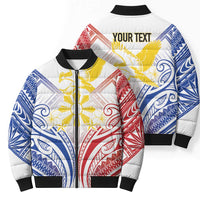 Philippines Tribal Sun Personalized Bomber Puffer Jacket Hunting Eagle