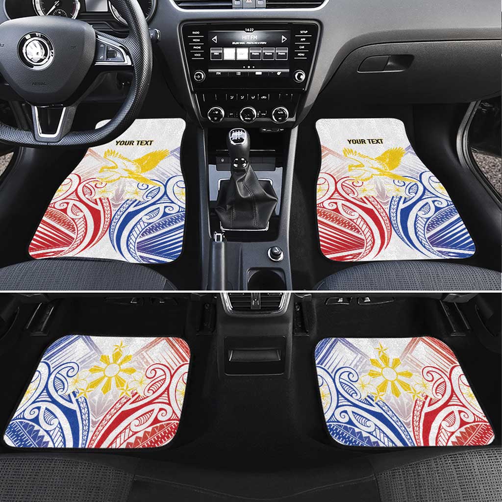 Philippines Tribal Sun Personalized Car Mats Hunting Eagle