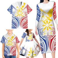 Philippines Tribal Sun Personalized Family Matching Long Sleeve Bodycon Dress and Hawaiian Shirt Hunting Eagle