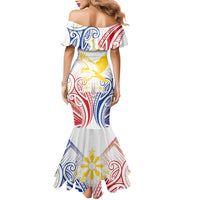 Philippines Tribal Sun Personalized Family Matching Mermaid Dress and Hawaiian Shirt Hunting Eagle