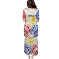 Philippines Tribal Sun Personalized Family Matching Puletasi and Hawaiian Shirt Hunting Eagle