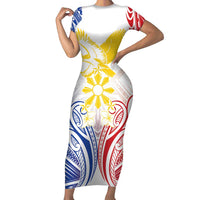 Philippines Tribal Sun Personalized Family Matching Short Sleeve Bodycon Dress and Hawaiian Shirt Hunting Eagle