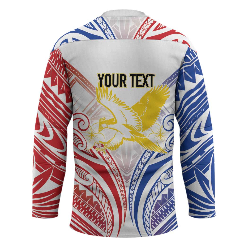 Philippines Tribal Sun Personalized Hockey Jersey Hunting Eagle