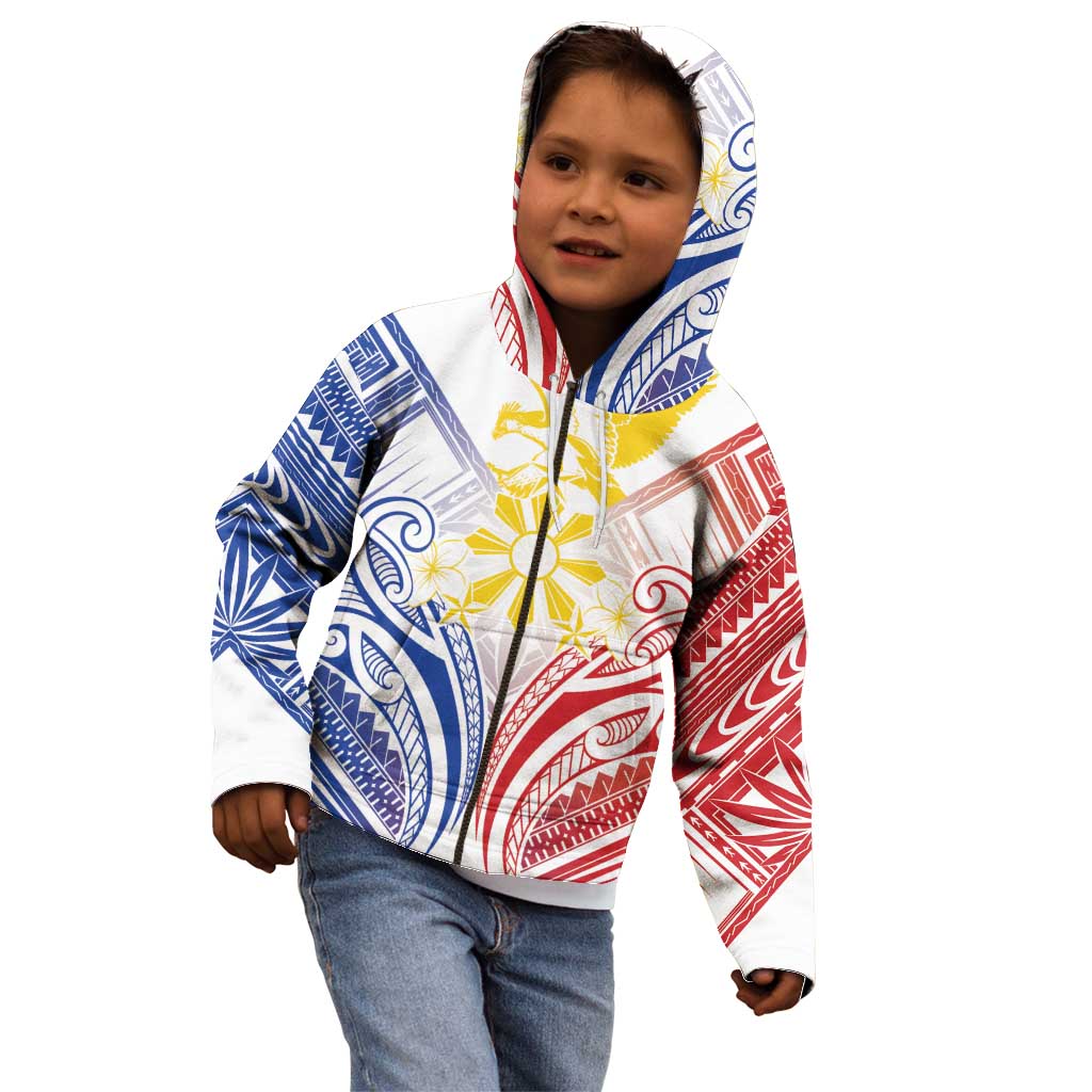 Philippines Tribal Sun Personalized Kid Hoodie Hunting Eagle