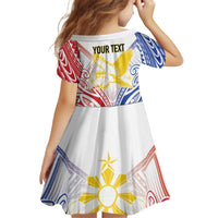 Philippines Tribal Sun Personalized Kid Short Sleeve Dress Hunting Eagle