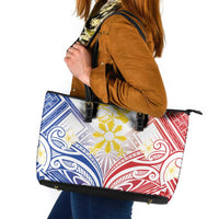 Philippines Tribal Sun Leather Tote Bag Hunting Eagle