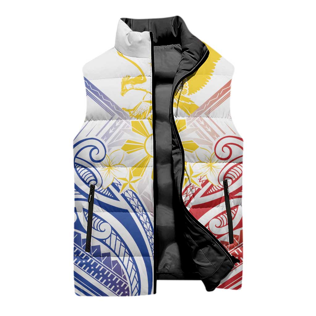 Philippines Tribal Sun Personalized Sleeveless Puffer Jacket Hunting Eagle