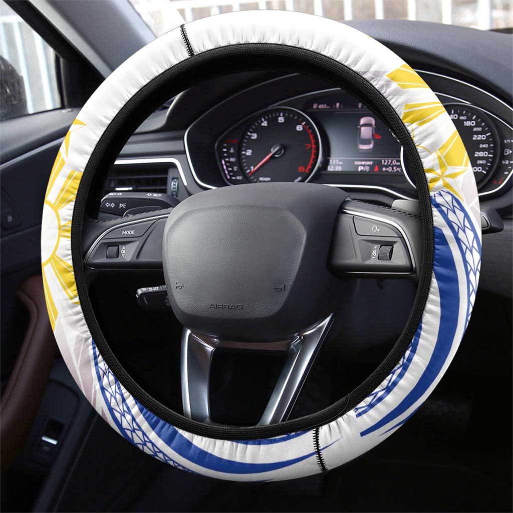 Philippines Tribal Sun Steering Wheel Cover Hunting Eagle