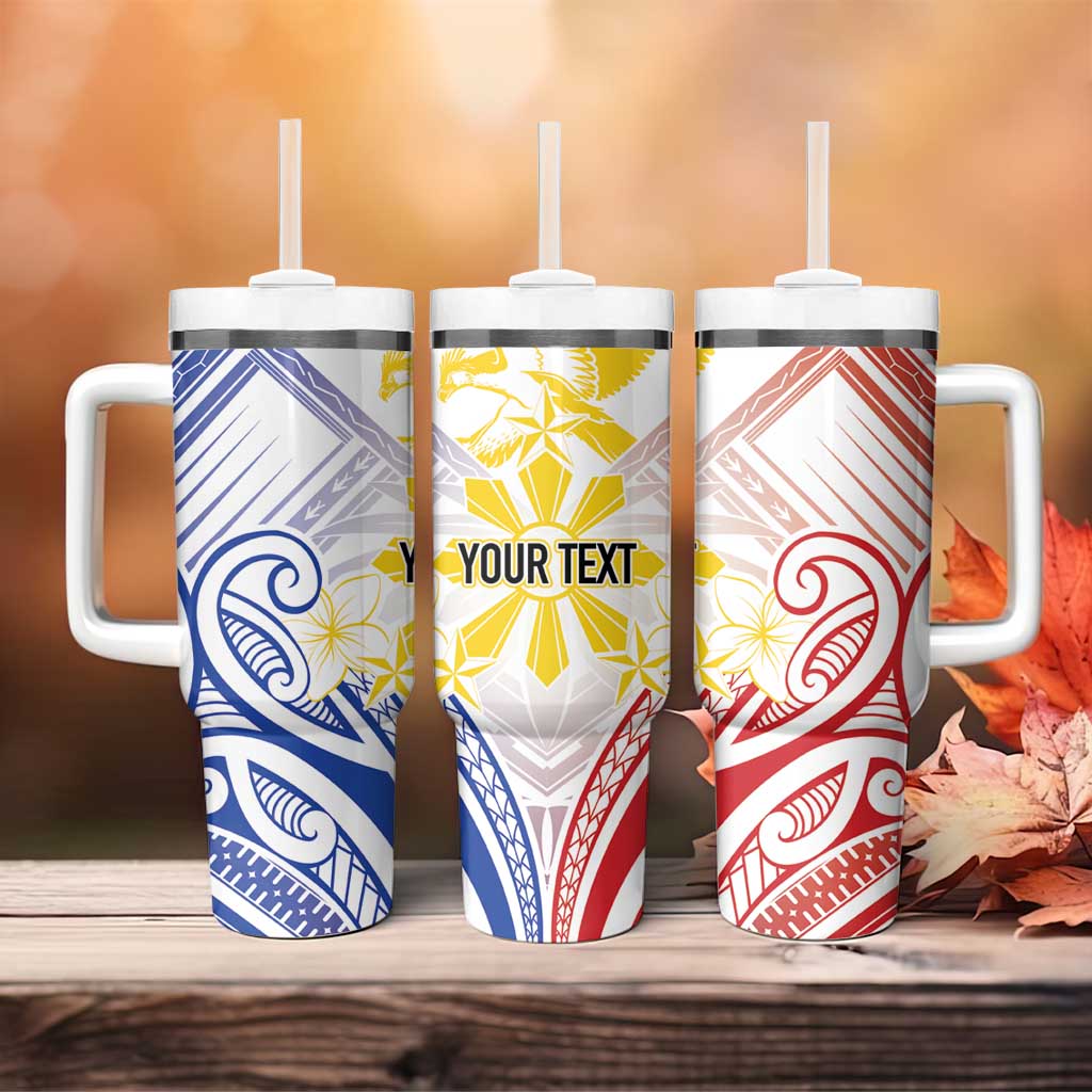 Philippines Tribal Sun Personalized Tumbler With Handle Hunting Eagle