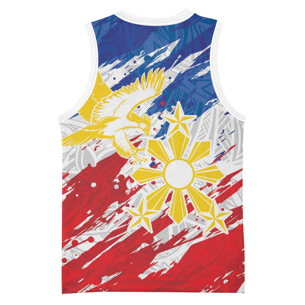 Personalized Filipino Sun and Stars Basketball Jersey Grunge Vibes