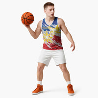 Personalized Filipino Sun and Stars Basketball Jersey Grunge Vibes
