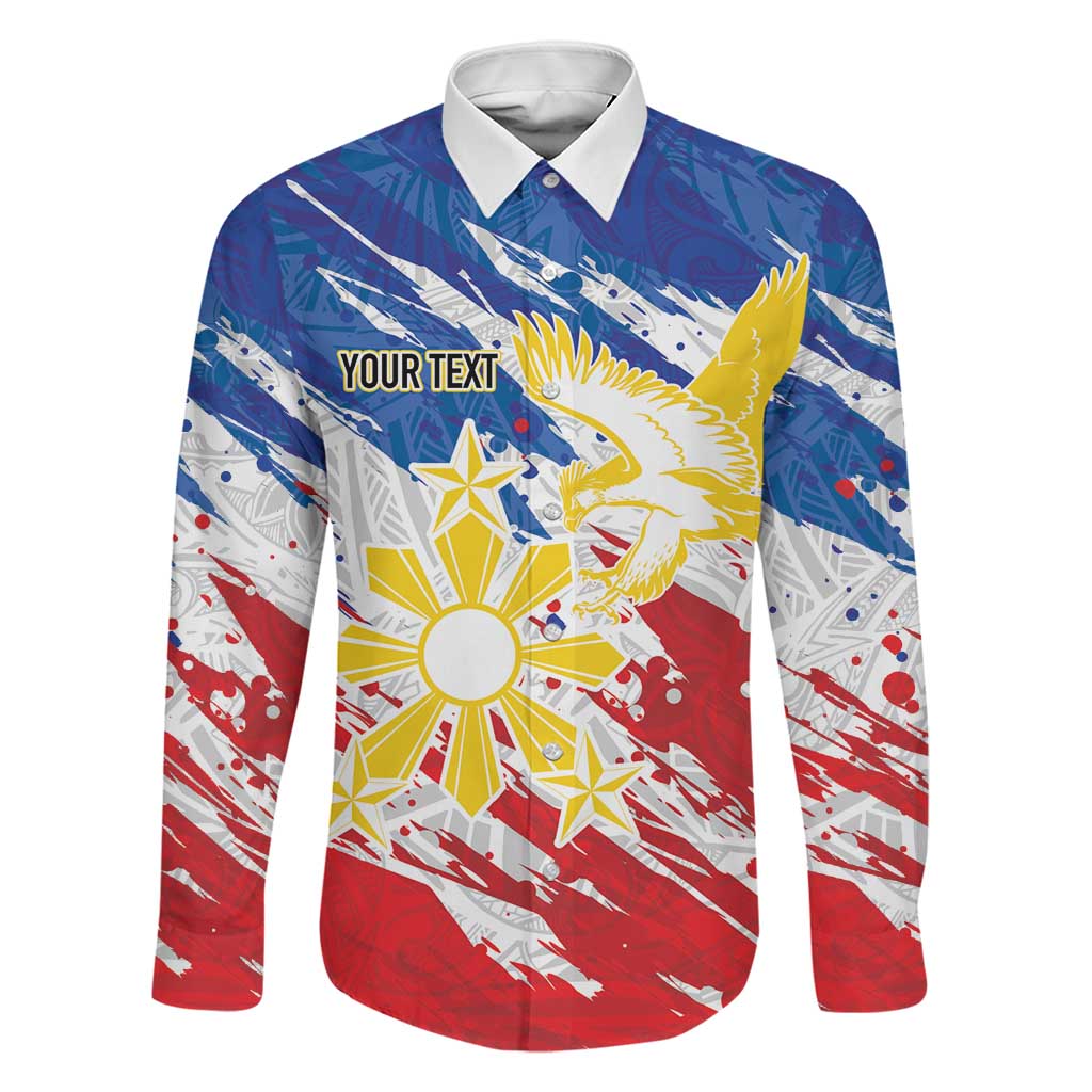 Personalized Filipino Sun and Stars Family Matching Off The Shoulder Long Sleeve Dress and Hawaiian Shirt Grunge Vibes LT7 Dad's Shirt - Long Sleeve White - Polynesian Pride