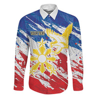 Personalized Filipino Sun and Stars Family Matching Puletasi and Hawaiian Shirt Grunge Vibes LT7 Dad's Shirt - Long Sleeve White - Polynesian Pride