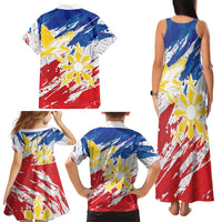 Personalized Filipino Sun and Stars Family Matching Tank Maxi Dress and Hawaiian Shirt Grunge Vibes LT7 - Polynesian Pride