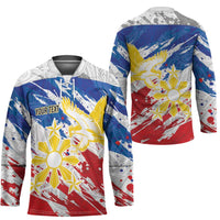 Personalized Filipino Sun and Stars Hockey Jersey Grunge Vibes