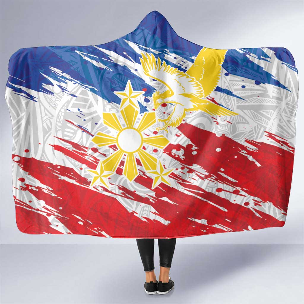 Filipino Sun and Stars Hooded Blanket Grunge Vibes