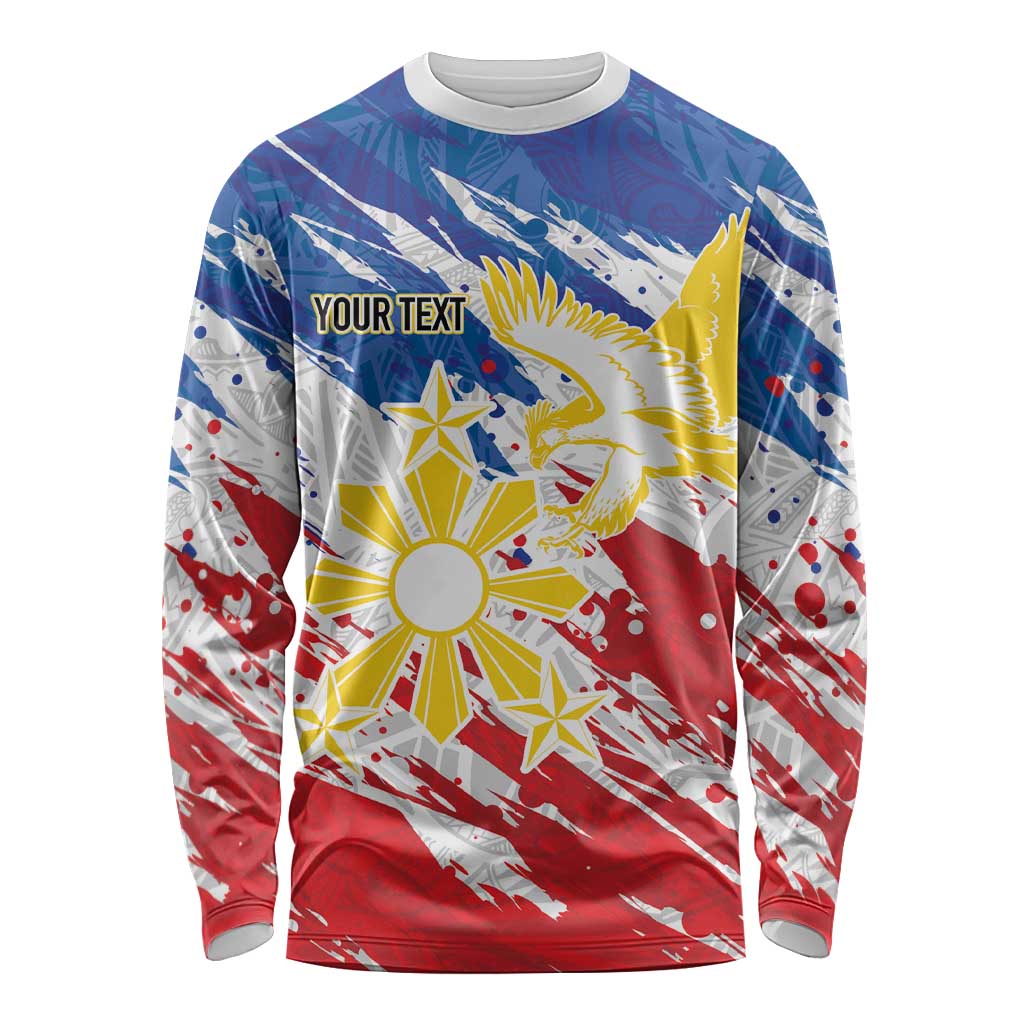 Personalized Filipino Sun and Stars Long Sleeve Shirt Grunge Vibes