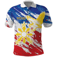 Personalized Filipino Sun and Stars Polo Shirt Grunge Vibes