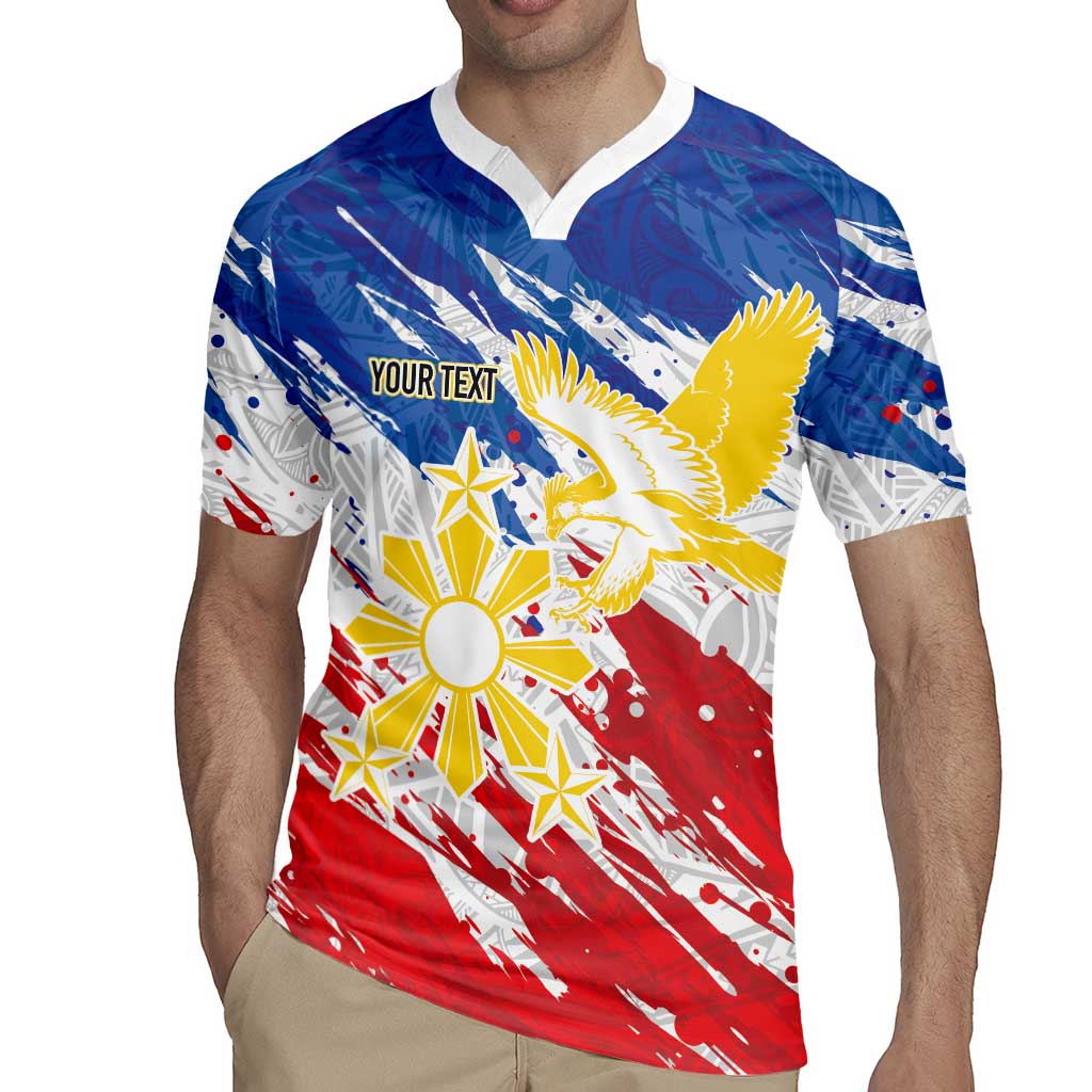 Personalized Filipino Sun and Stars Rugby Jersey Grunge Vibes