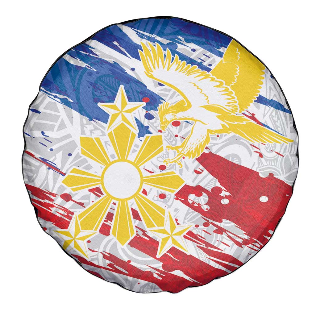 Filipino Sun and Stars Spare Tire Cover Grunge Vibes